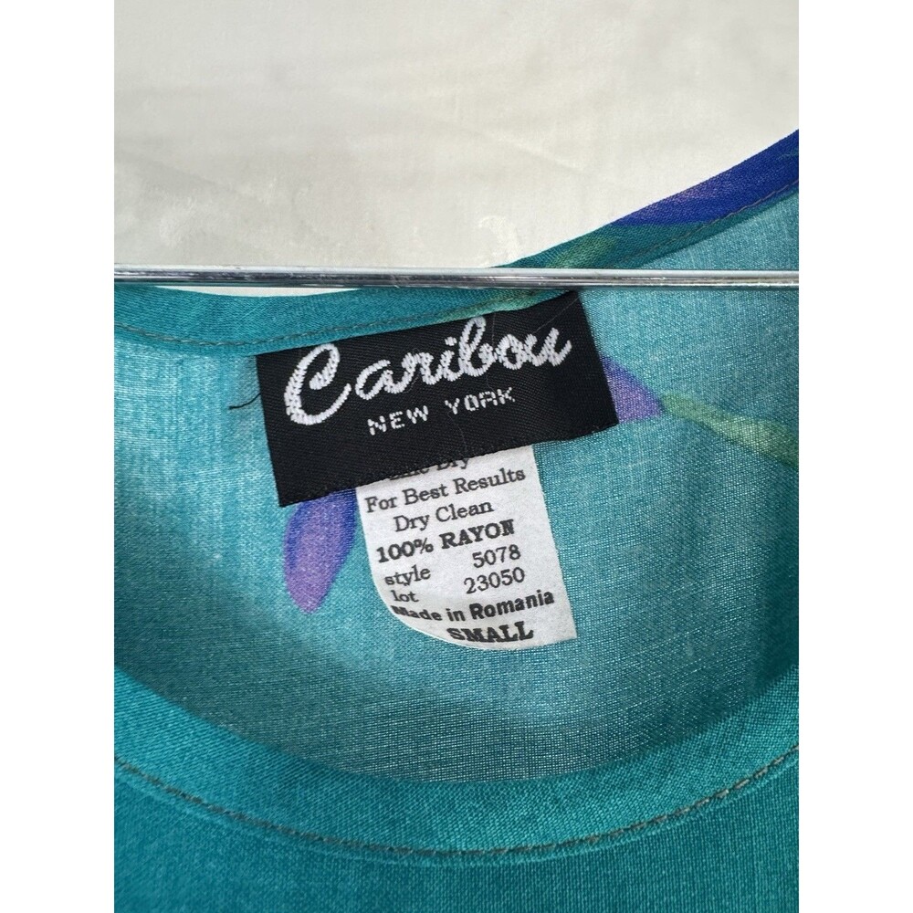 Vintage Caribou Floral Beach Dress Midi Small - Picture 5 of 8